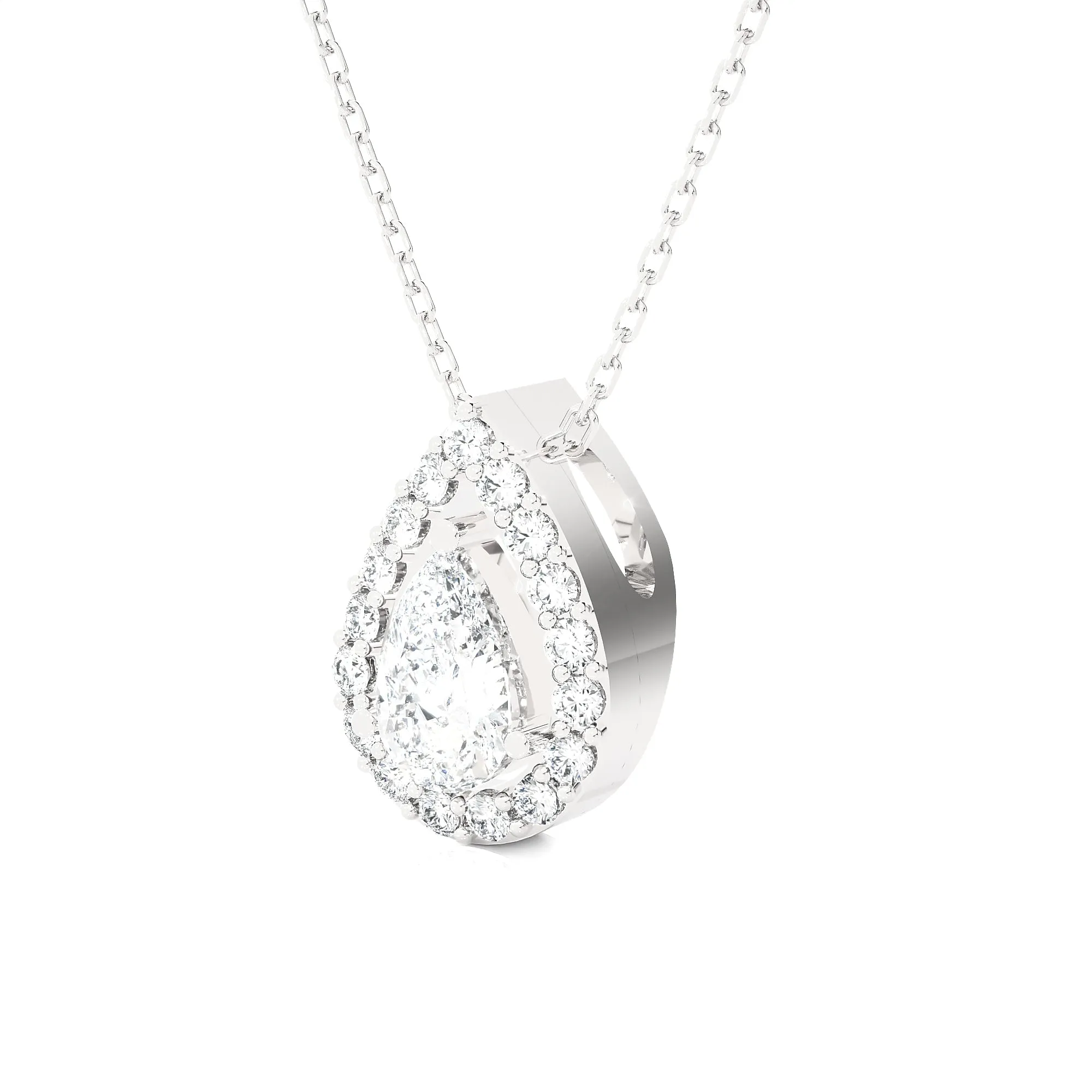 Pear-Shaped Lab Grown Diamond Solitaire Pendant