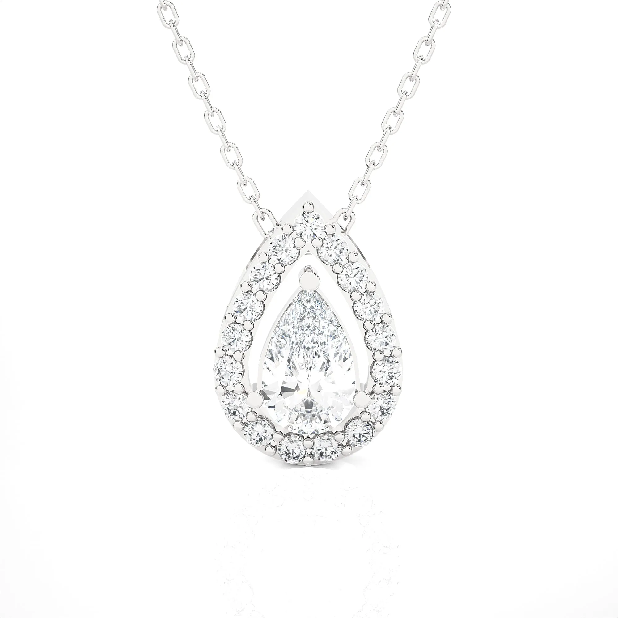 Pear-Shaped Lab Grown Diamond Solitaire Pendant