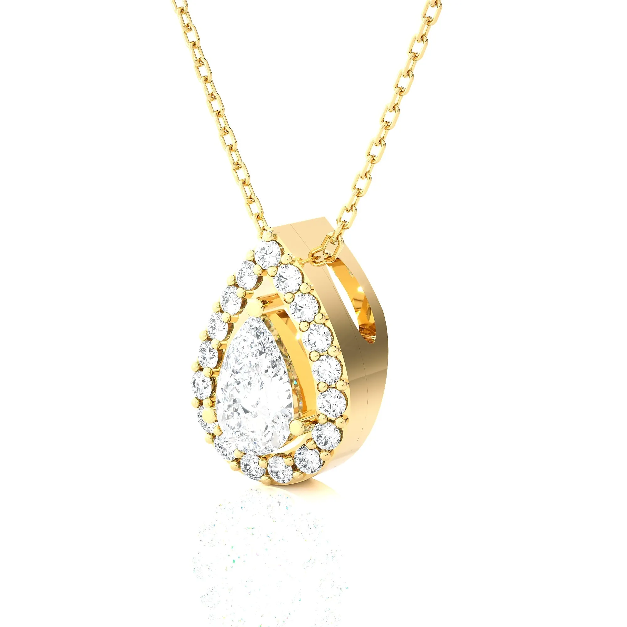 Pear-Shaped Lab Grown Diamond Solitaire Pendant