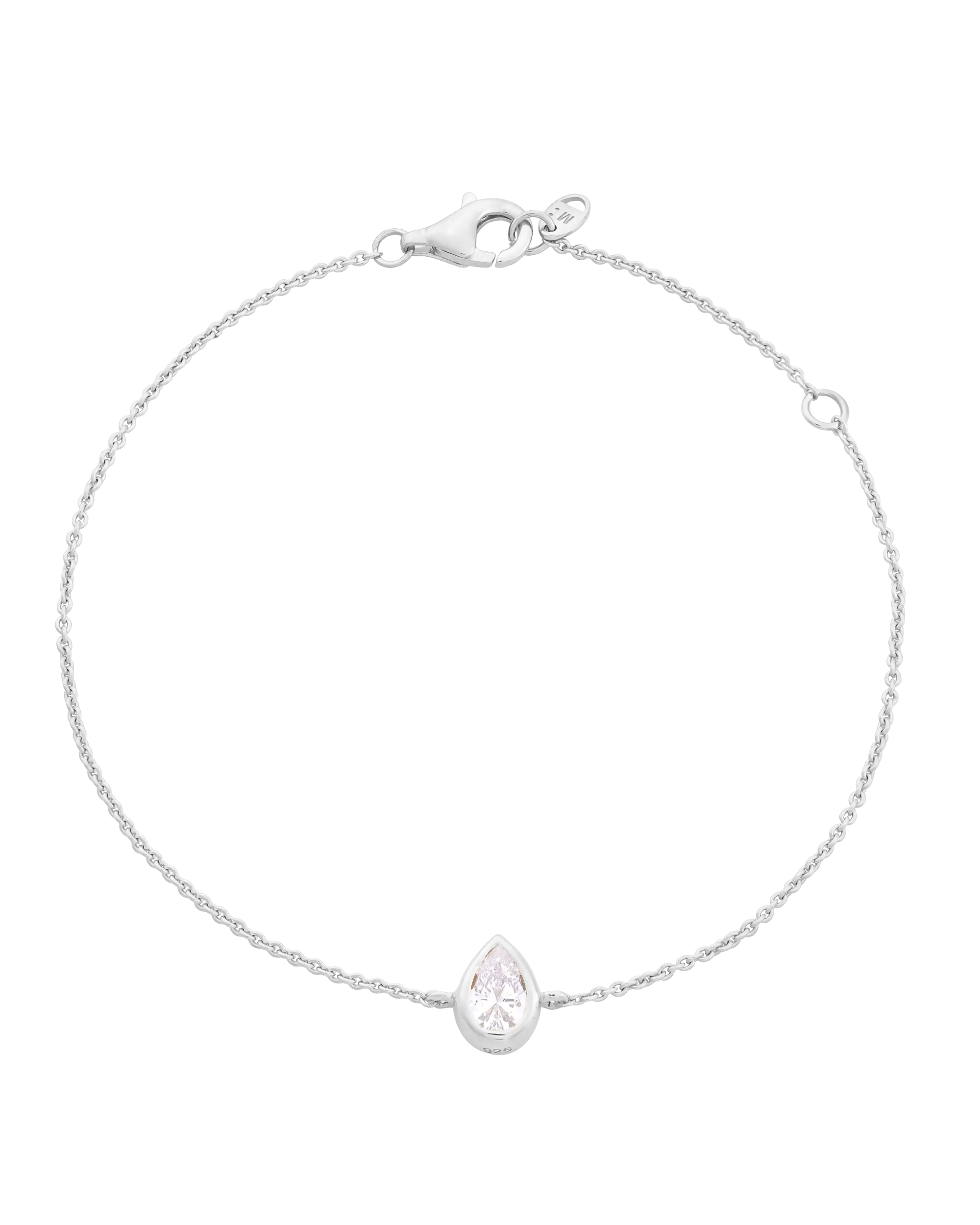 Pear Solitaire Diamond Bracelet - 14K White Gold