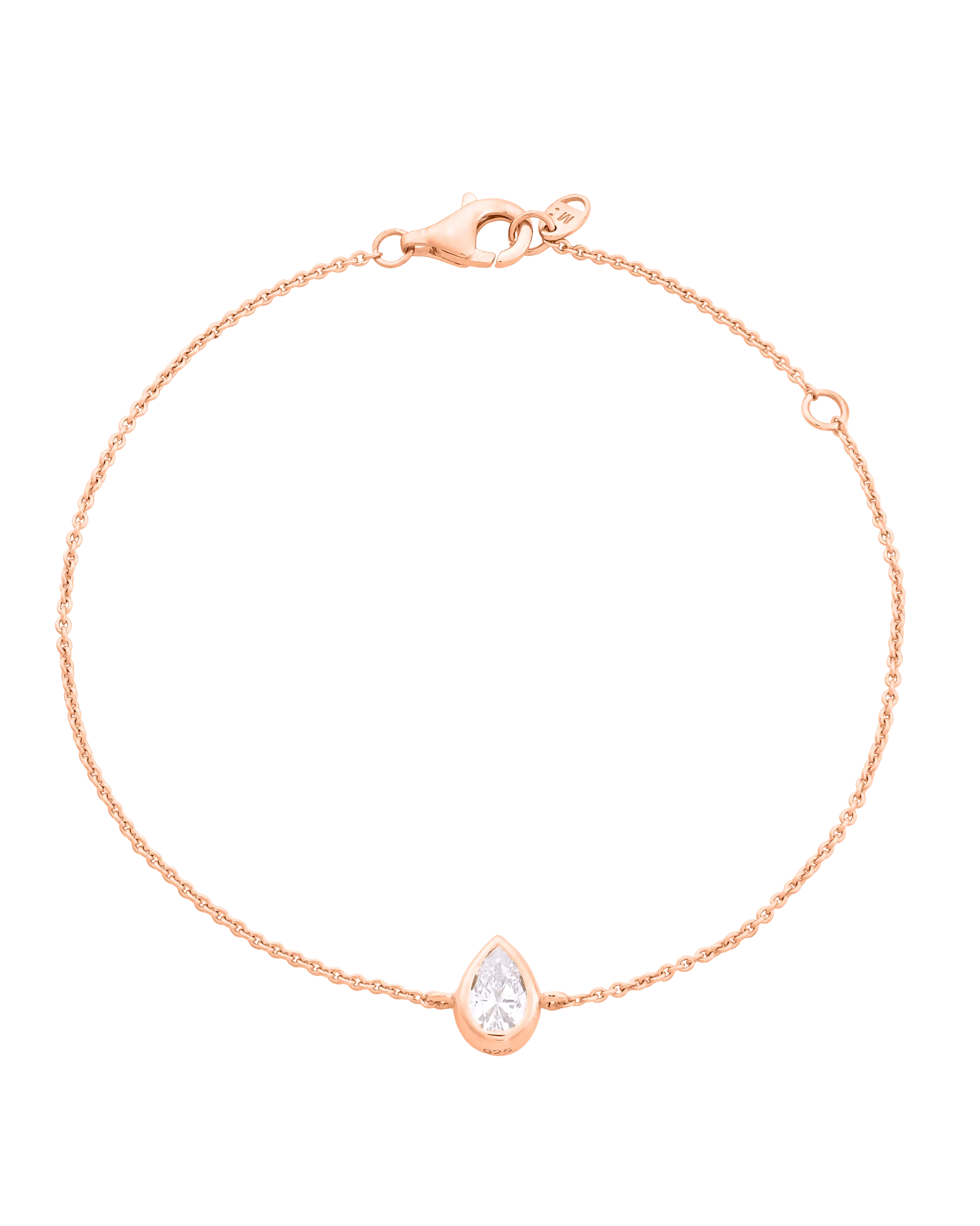 Pear Solitaire Diamond Bracelet - 14K White Gold
