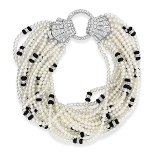 Pearl, Onyx & Diamond Bracelet
