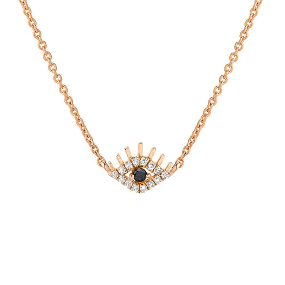 Petite Evil Eye Necklace with Lashes