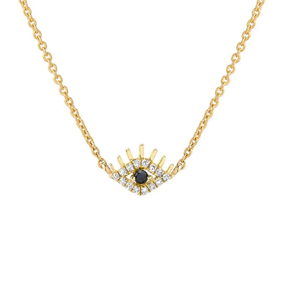 Petite Evil Eye Necklace with Lashes