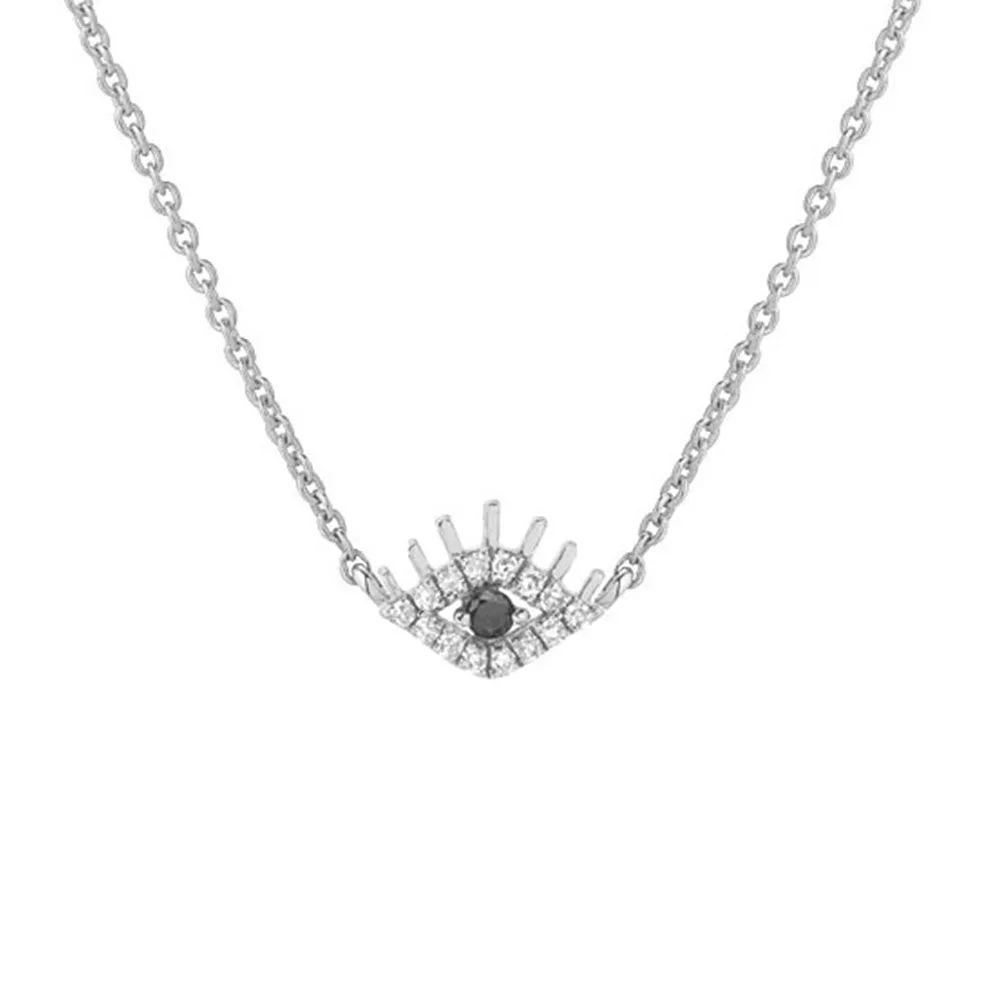 Petite Evil Eye Necklace with Lashes