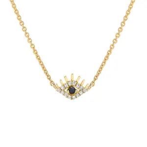 Petite Evil Eye Necklace with Lashes