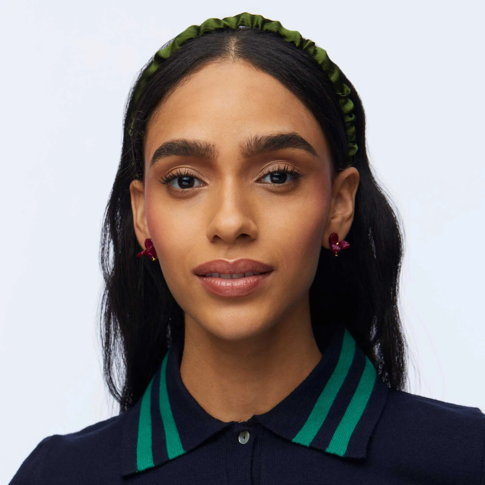 PINE GREEN JESSIE SILK HEADBAND