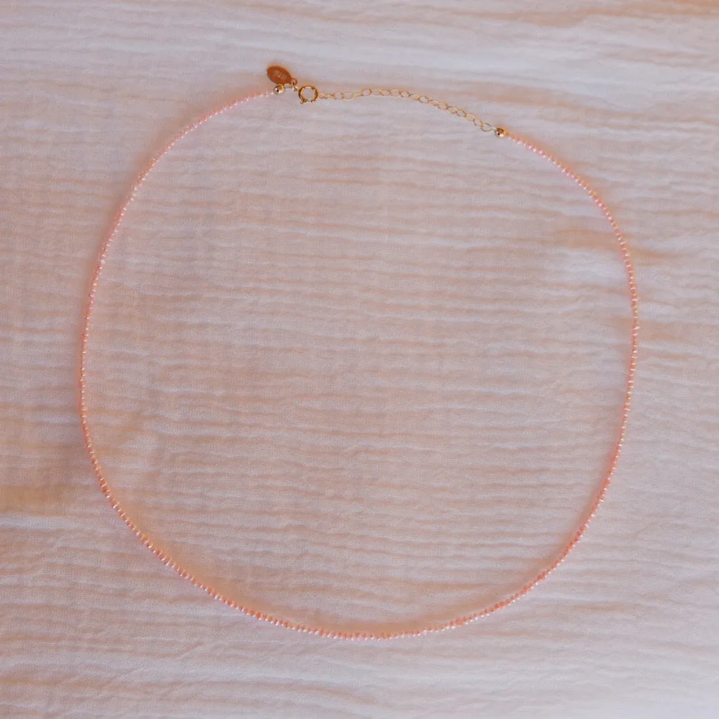 Pink Freshwater Seed Pearl Necklace