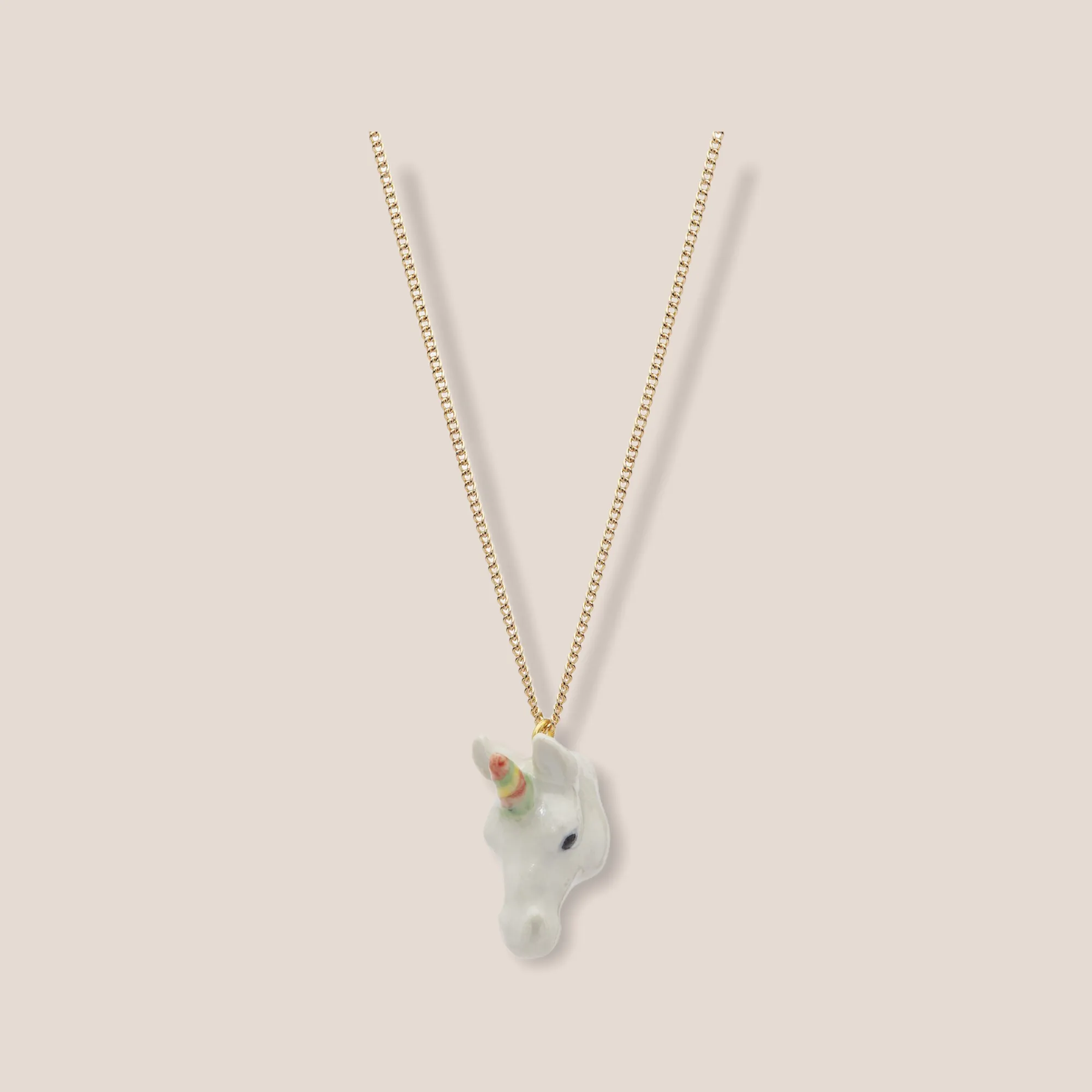 Porcelaine Unicorn Rainbow Necklace by And Mary