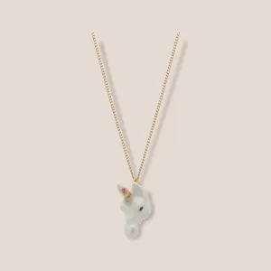 Porcelaine Unicorn Rainbow Necklace by And Mary