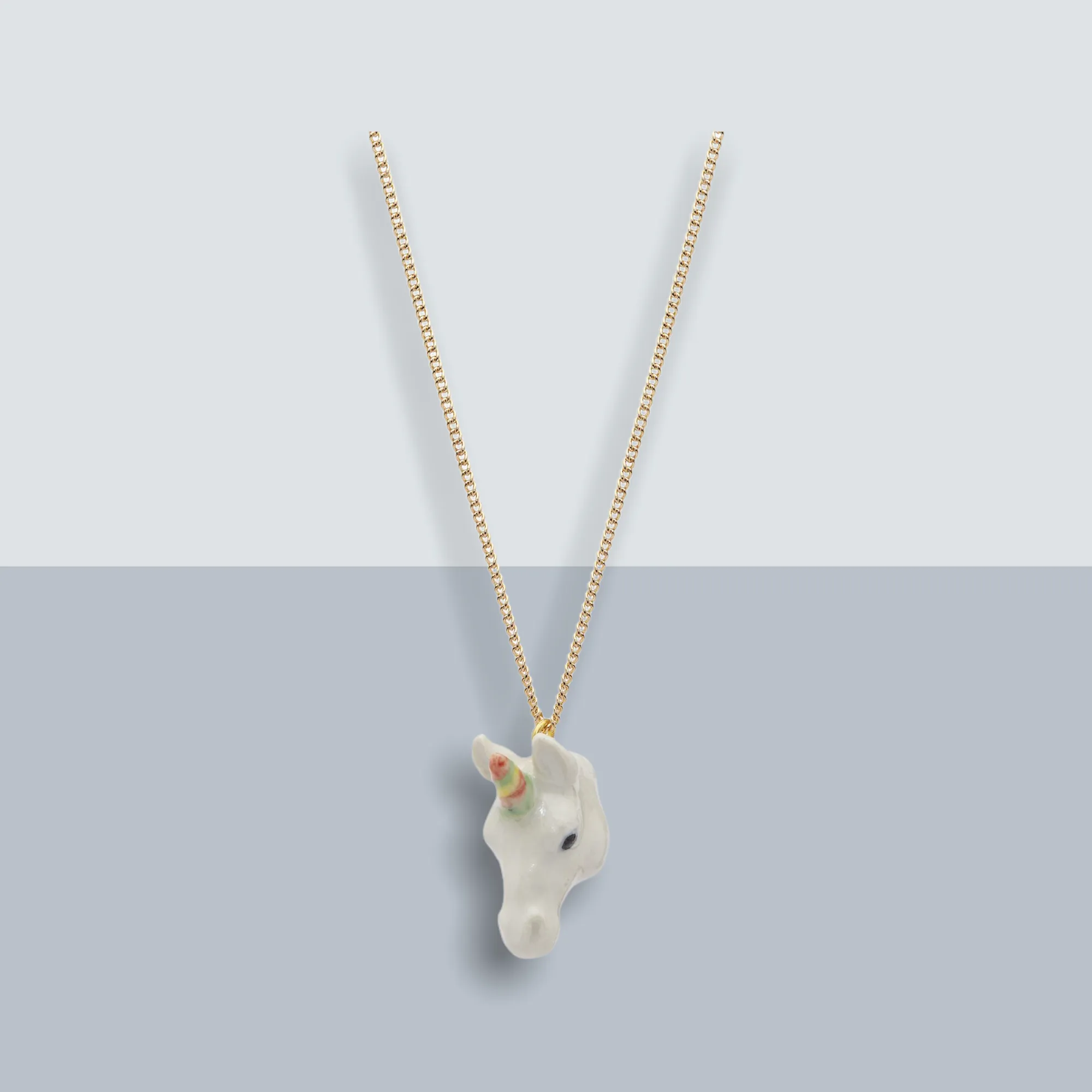Porcelaine Unicorn Rainbow Necklace by And Mary