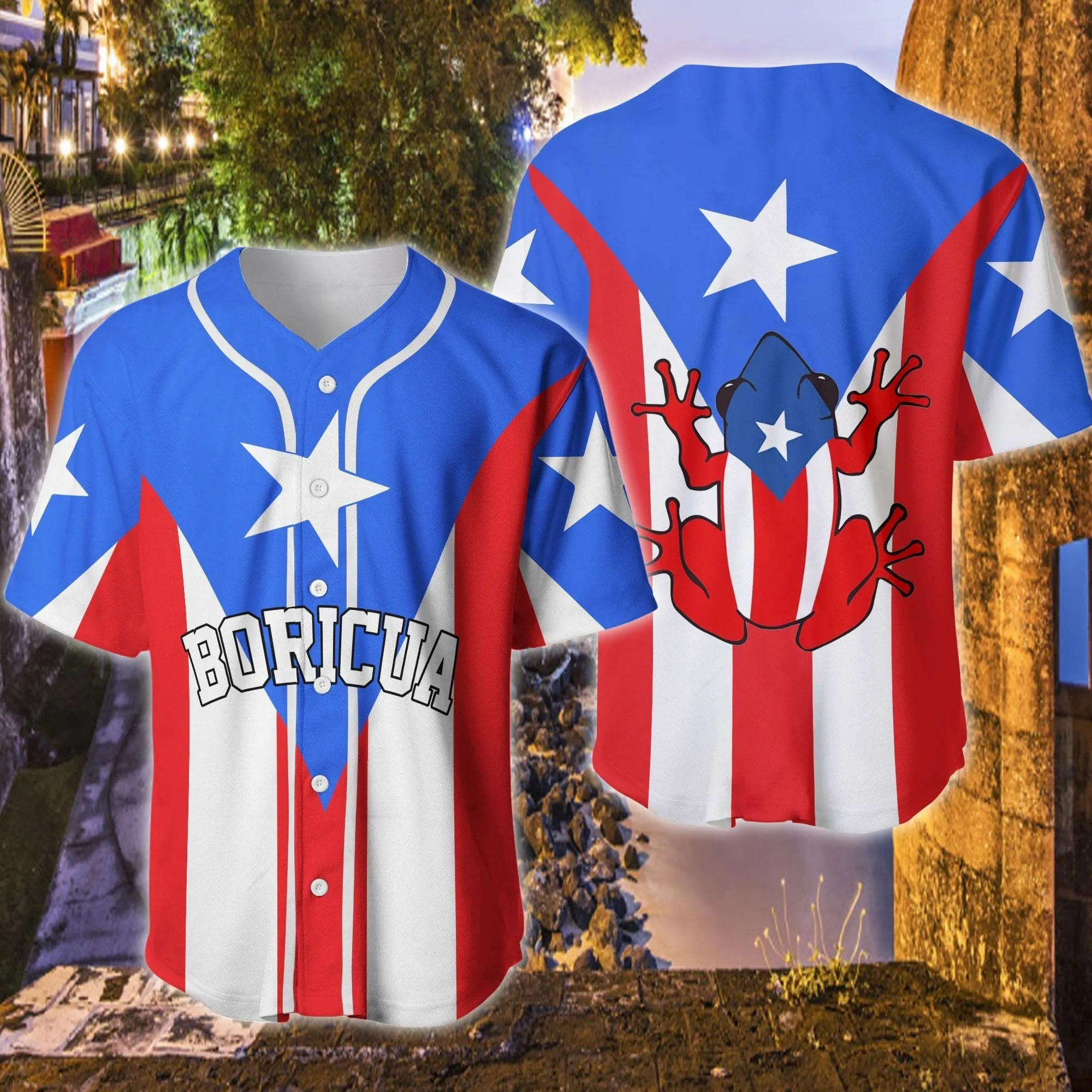 Puerto Rico Flag Personalized Baseball Jersey, Custom Name Puerto Rico Shirt for Man