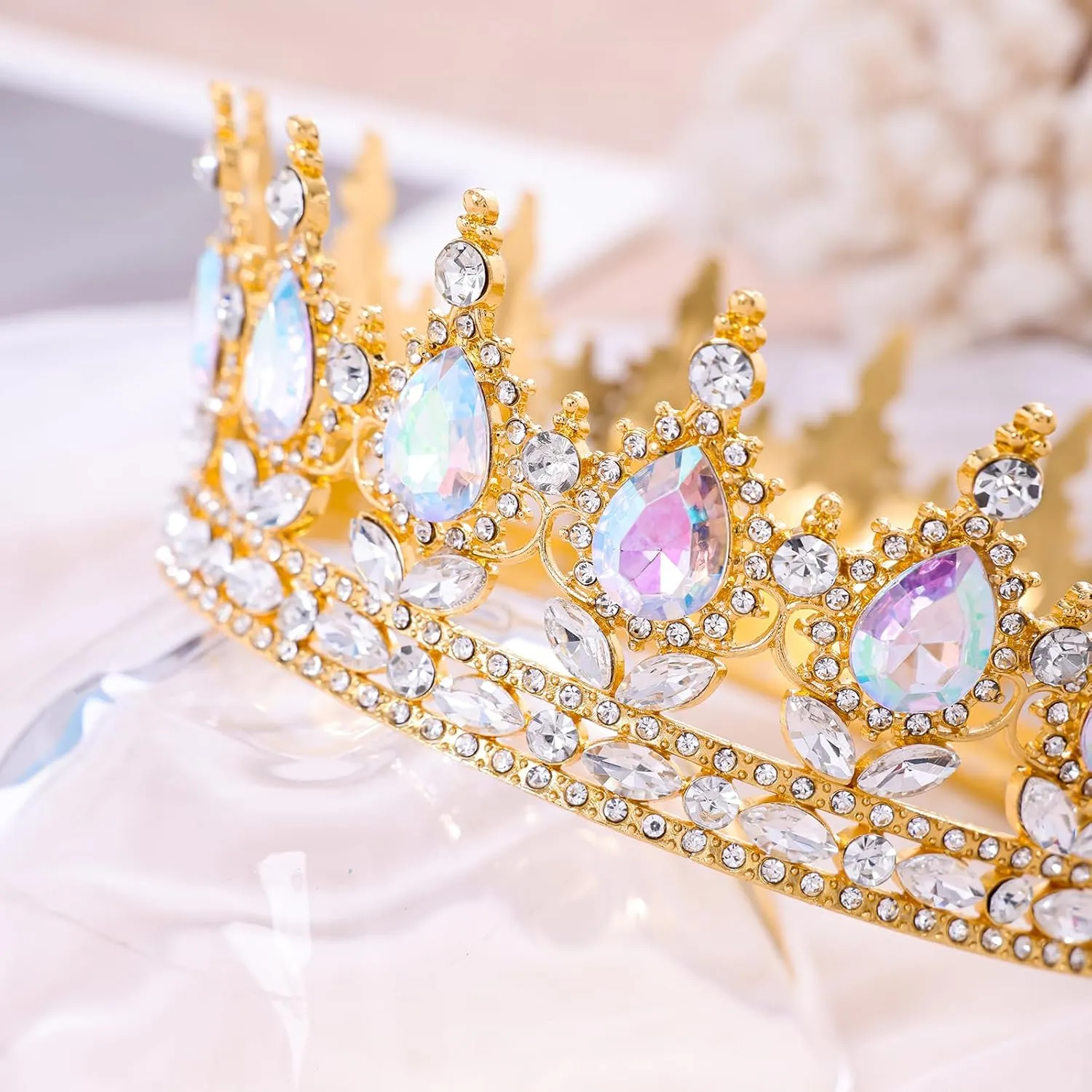 Queen Crown for Women Crystal Tiara for Girl Rhinestone Wedding Headband for Bride Hair Accessories for Costume Birthday Party Prom Gifts