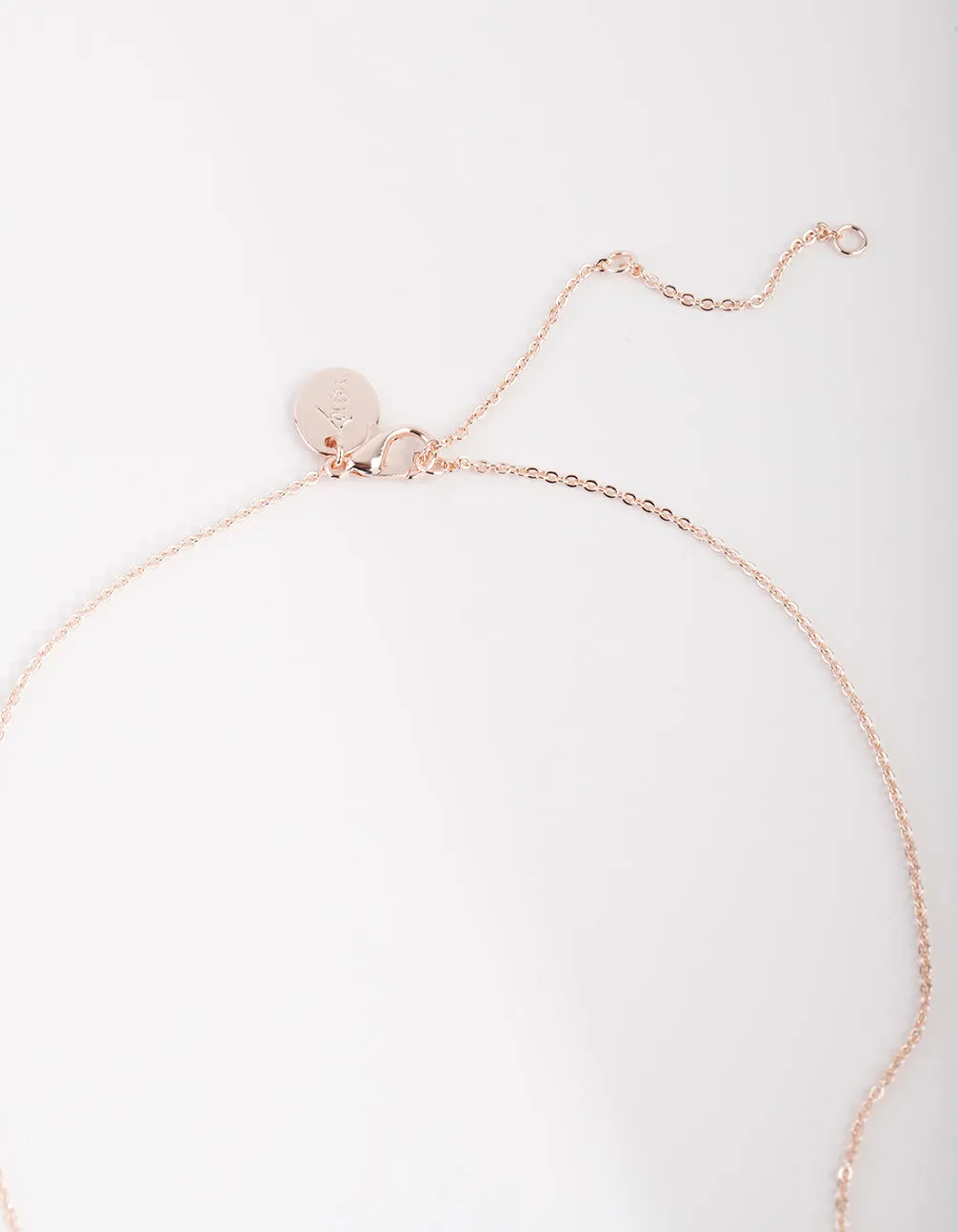 Rose Gold Cubic Zirconia Heart Pendant Necklace