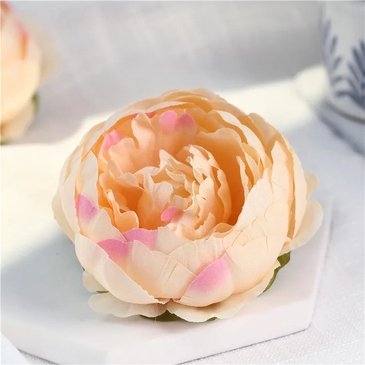 Silk Peony Flower Heads 50 Bulk for DIY Crafts Wedding Decor