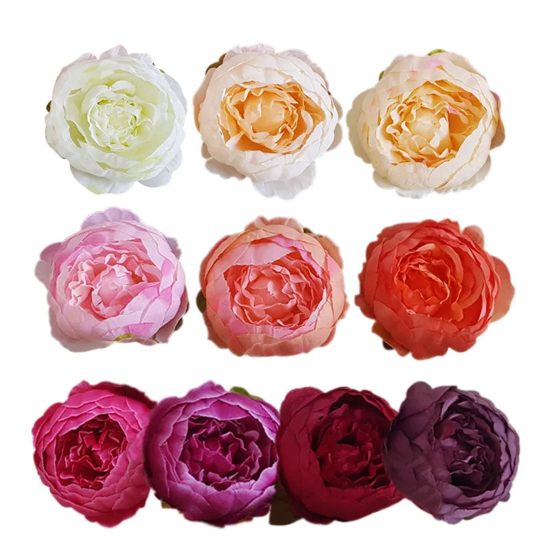 Silk Peony Flower Heads 50 Bulk for DIY Crafts Wedding Decor