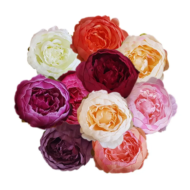 Silk Peony Flower Heads 50 Bulk for DIY Crafts Wedding Decor