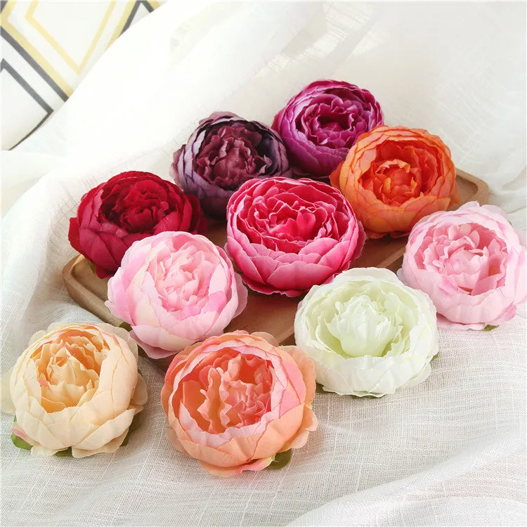 Silk Peony Flower Heads 50 Bulk for DIY Crafts Wedding Decor