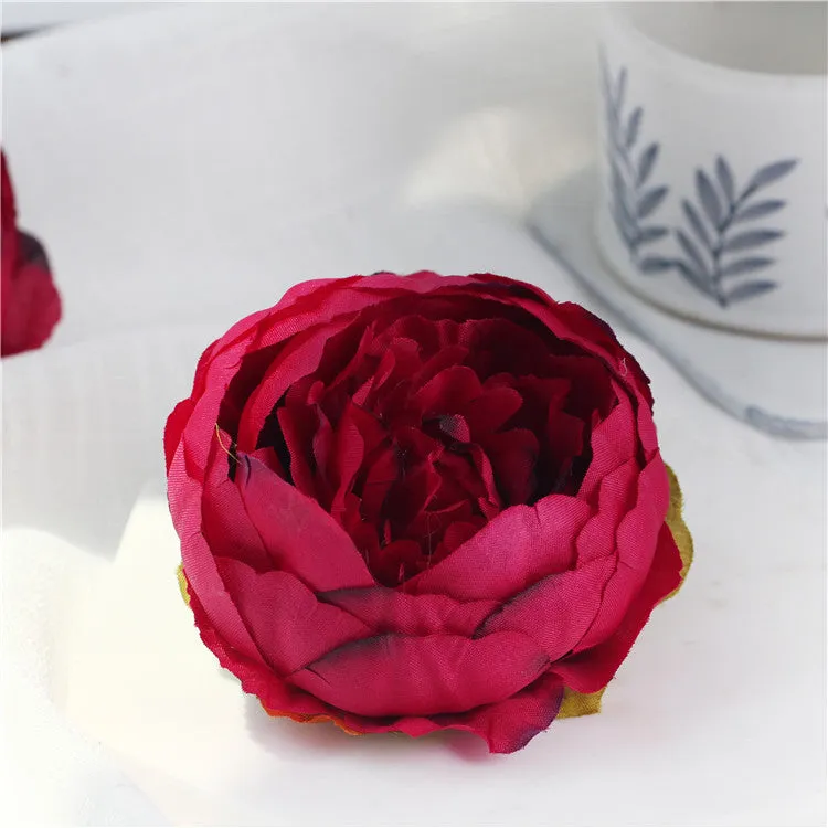 Silk Peony Flower Heads 50 Bulk for DIY Crafts Wedding Decor