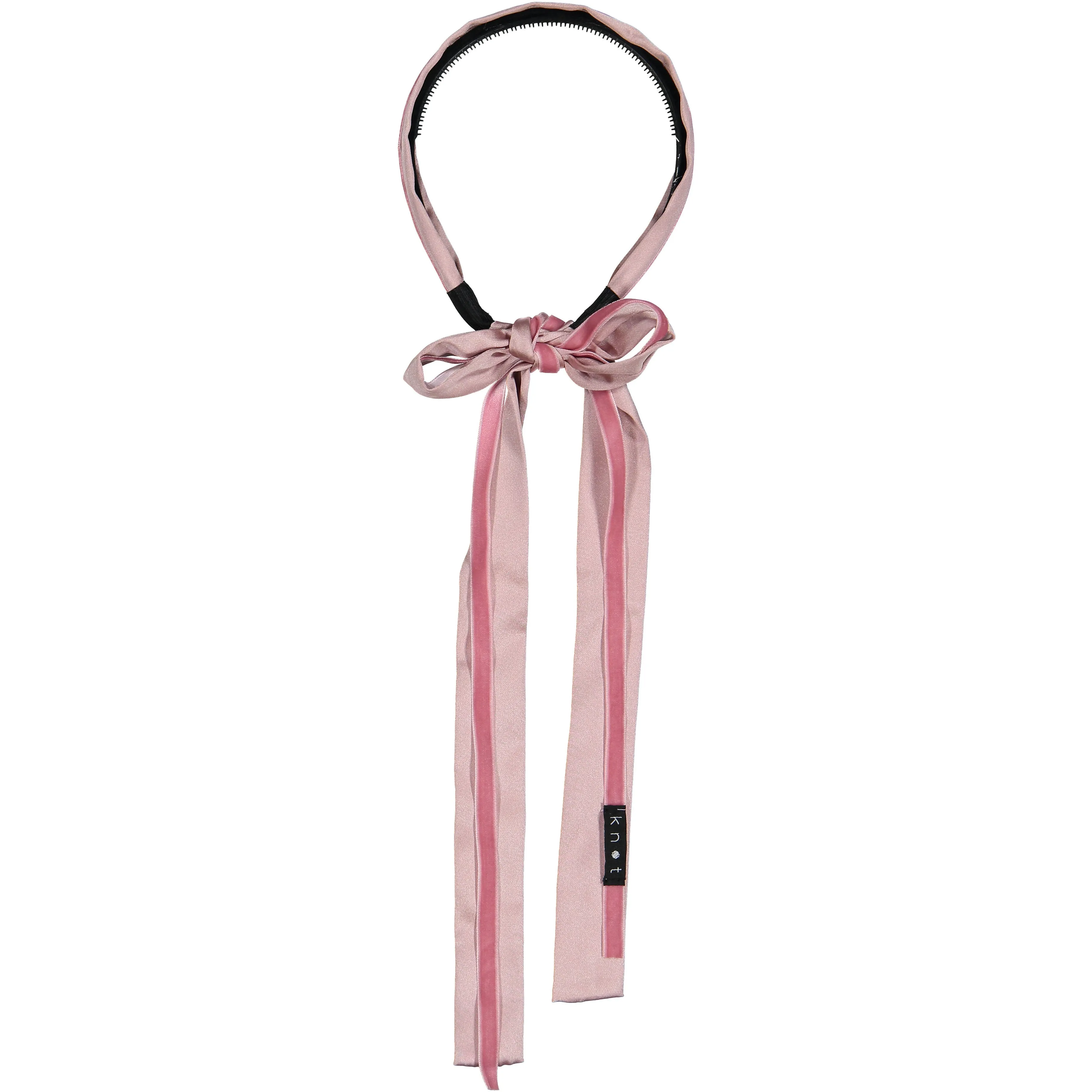 SILK   VELVET RIBBON HEADBAND // Puff Pink