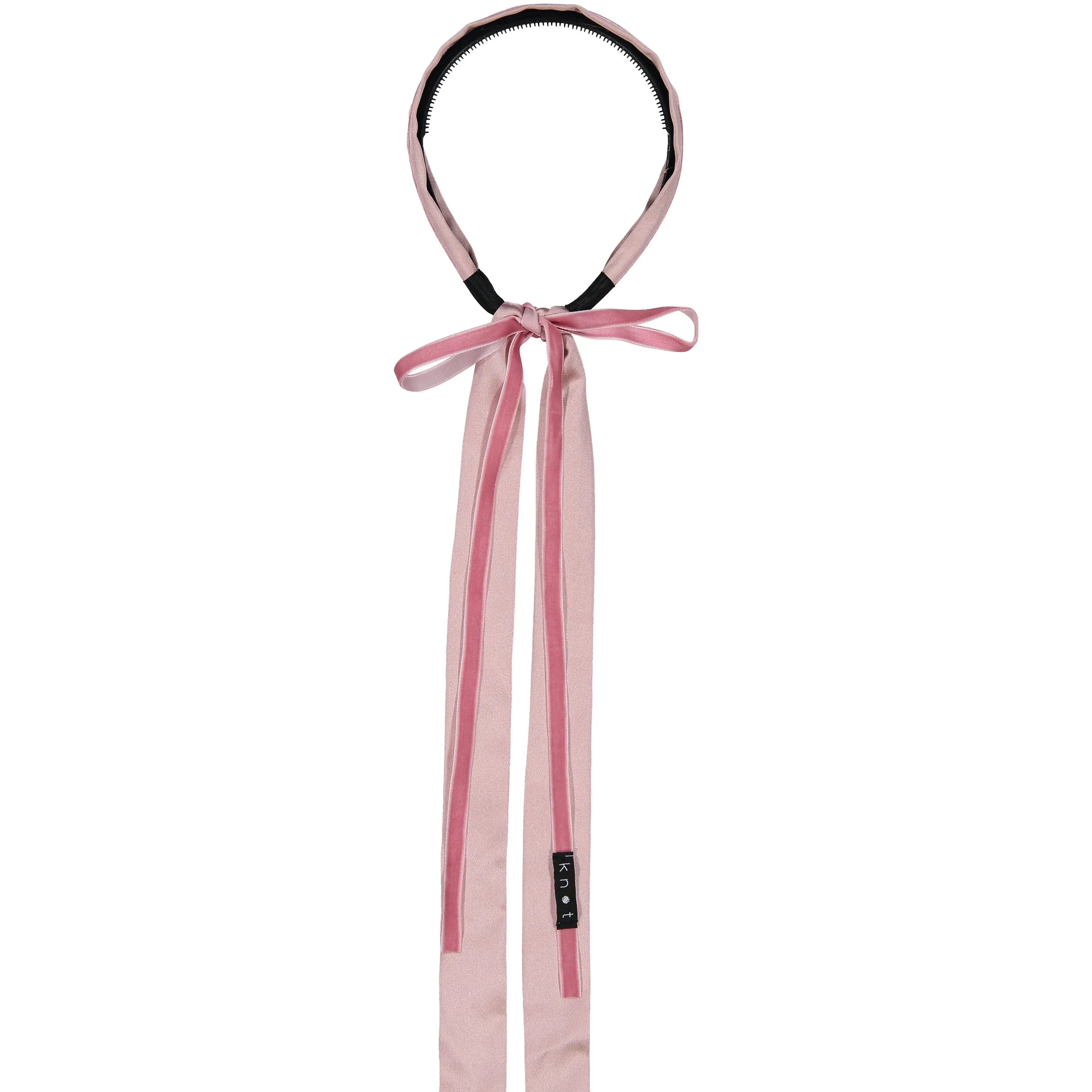 SILK   VELVET RIBBON HEADBAND // Puff Pink