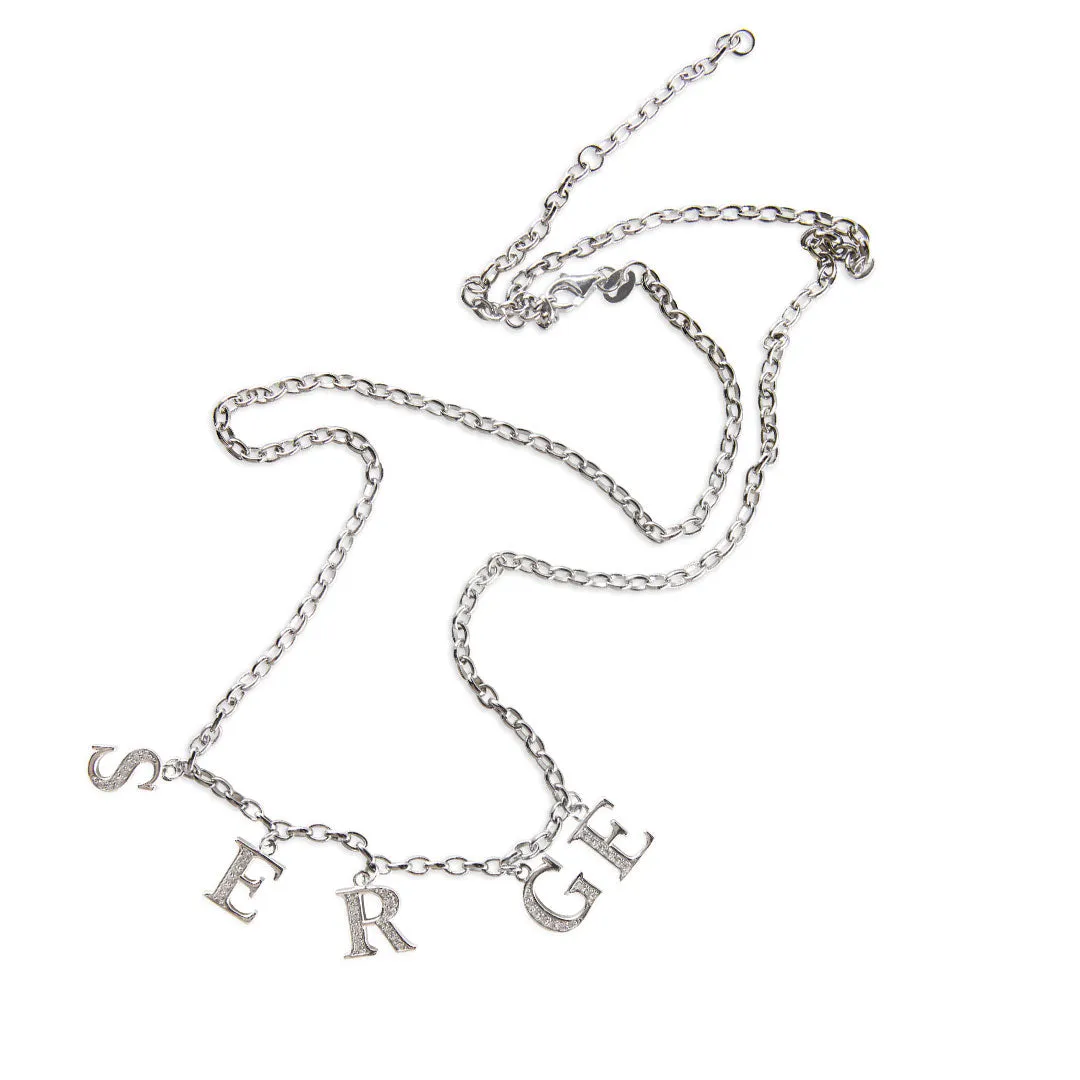 Silver Serge Alphabet Gem Necklace