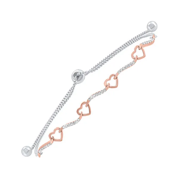 Silver (SLV 995) Diamond Classic Book Bolo Bracelet  - 1/8 ctw