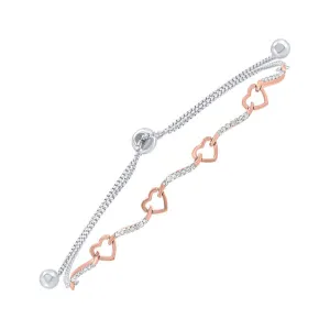 Silver (SLV 995) Diamond Classic Book Bolo Bracelet  - 1/8 ctw
