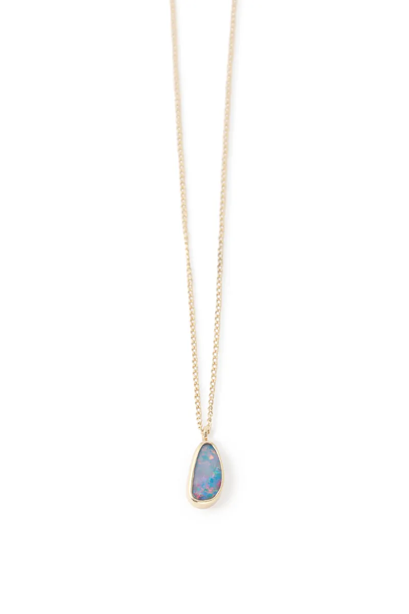 Small Bezel Set Opal Necklace