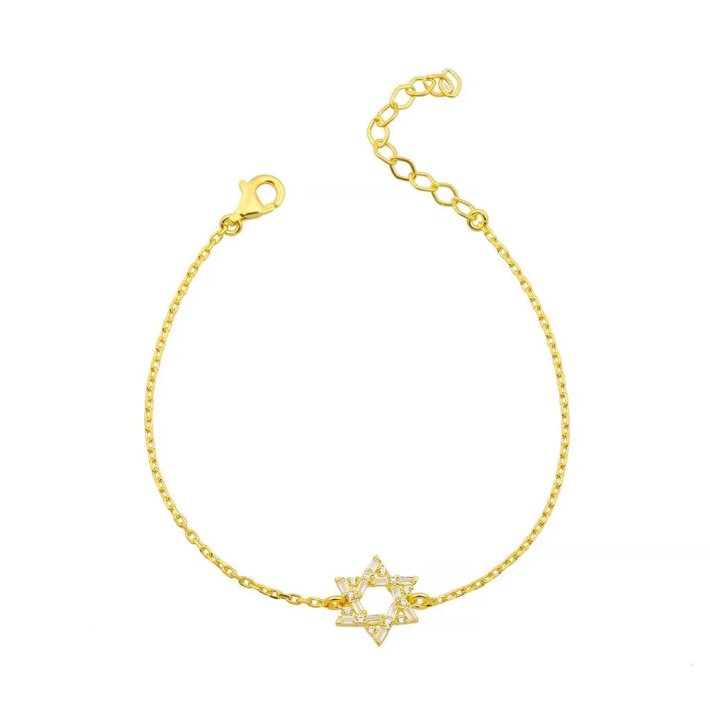 Small Nessa Baguettes Magen David Bracelet