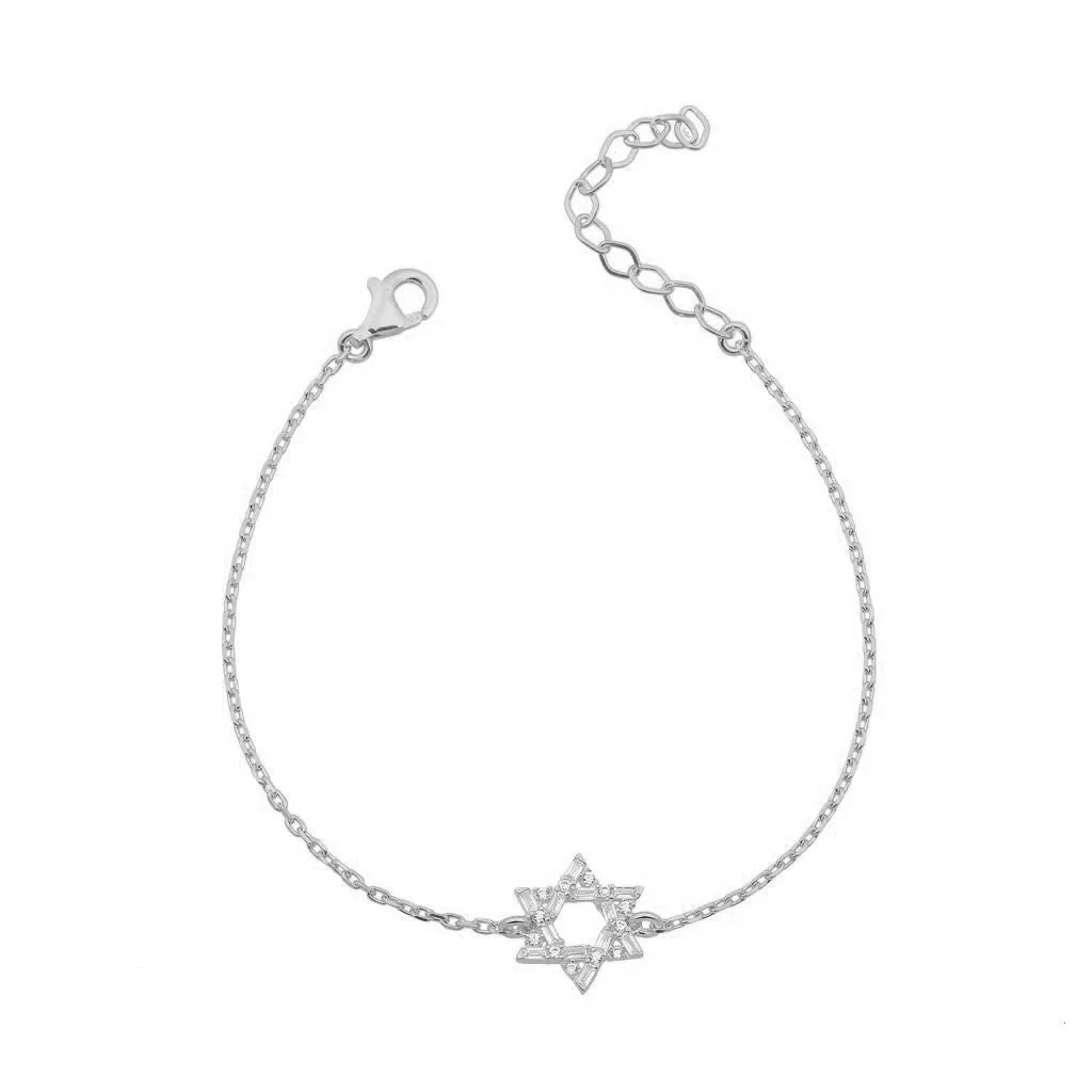 Small Nessa Baguettes Magen David Bracelet