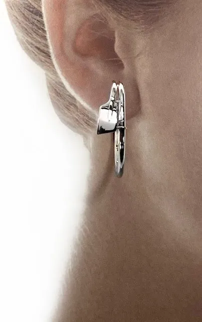 Small Rowing Hatchet Oar 22mm Hoop Earrings