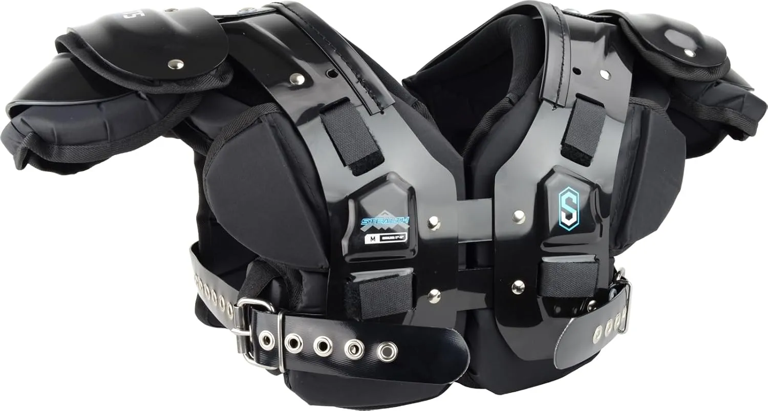 Sports Unlimited Adult Football Shoulder Pads, Mens Shoulder Pads for Football (Stealth/Xcalibur)