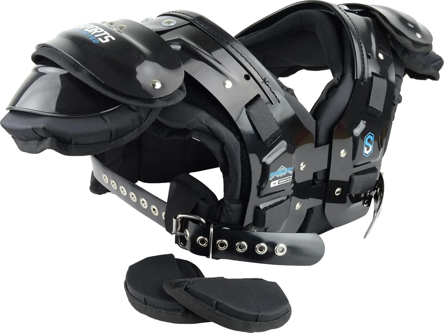 Sports Unlimited Adult Football Shoulder Pads, Mens Shoulder Pads for Football (Stealth/Xcalibur)