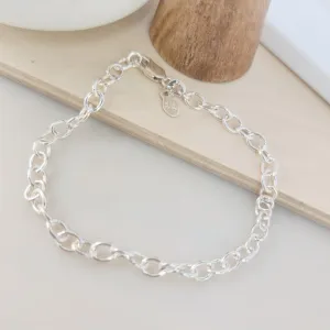 Sterling Silver Cable Charm Bracelet