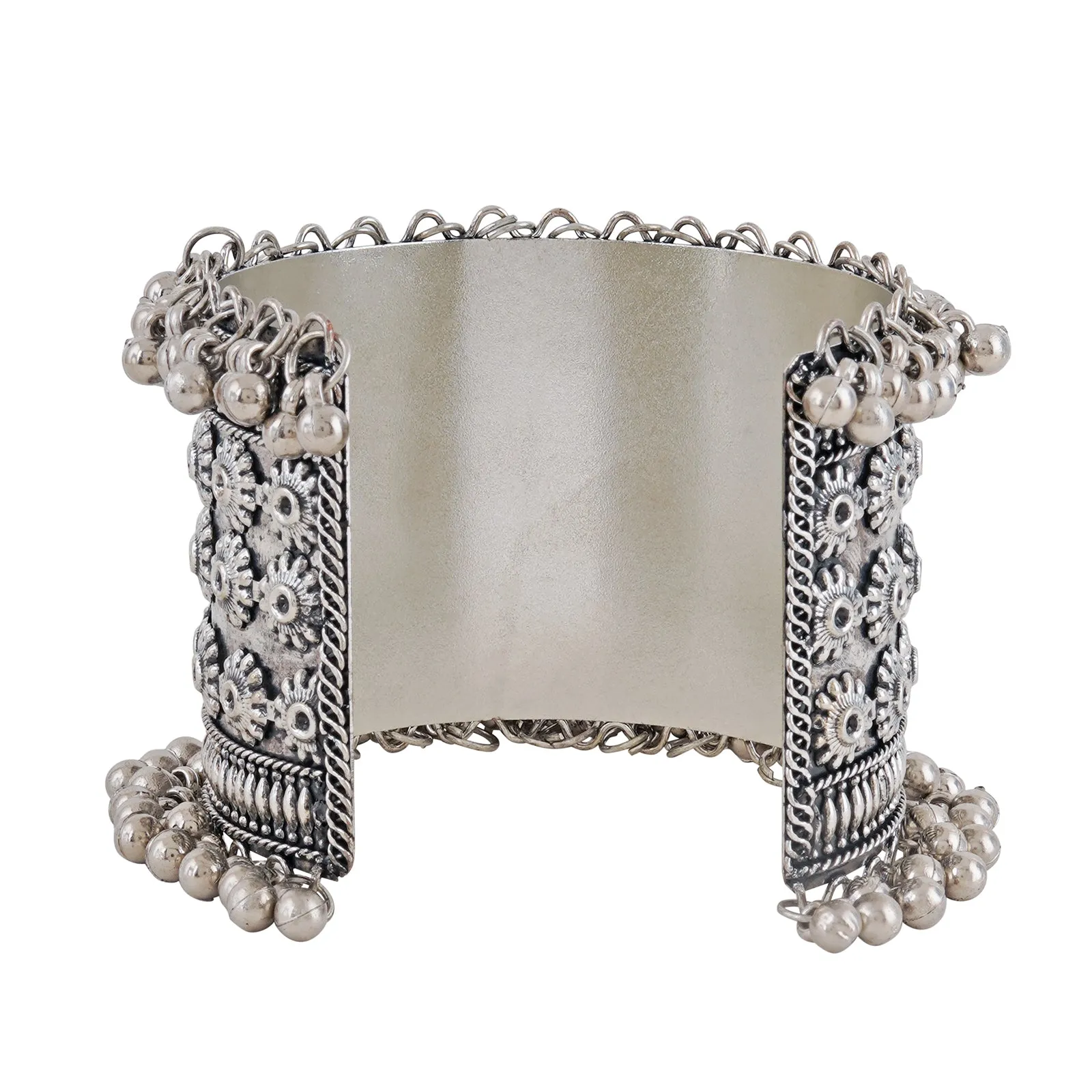Teejh Gargee Silver Oxidised Ghungroo Bracelet