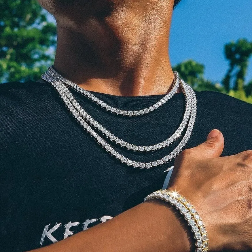The Icy Summer® - 3/4/5mm Tennis Chain White Gold Plated