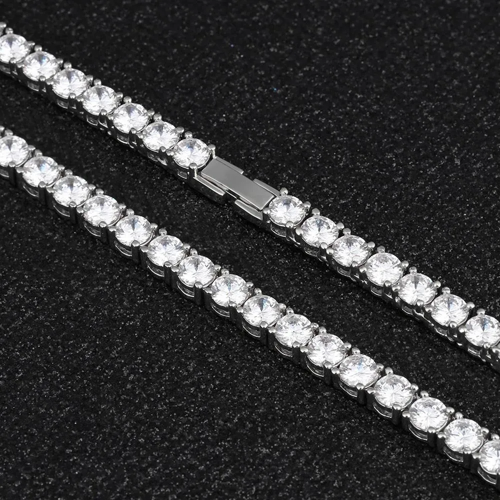 The Icy Summer® - 3/4/5mm Tennis Chain White Gold Plated