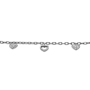 Tiffany & Co. Platinum Diamond Set Multi Heart Charm Bracelet