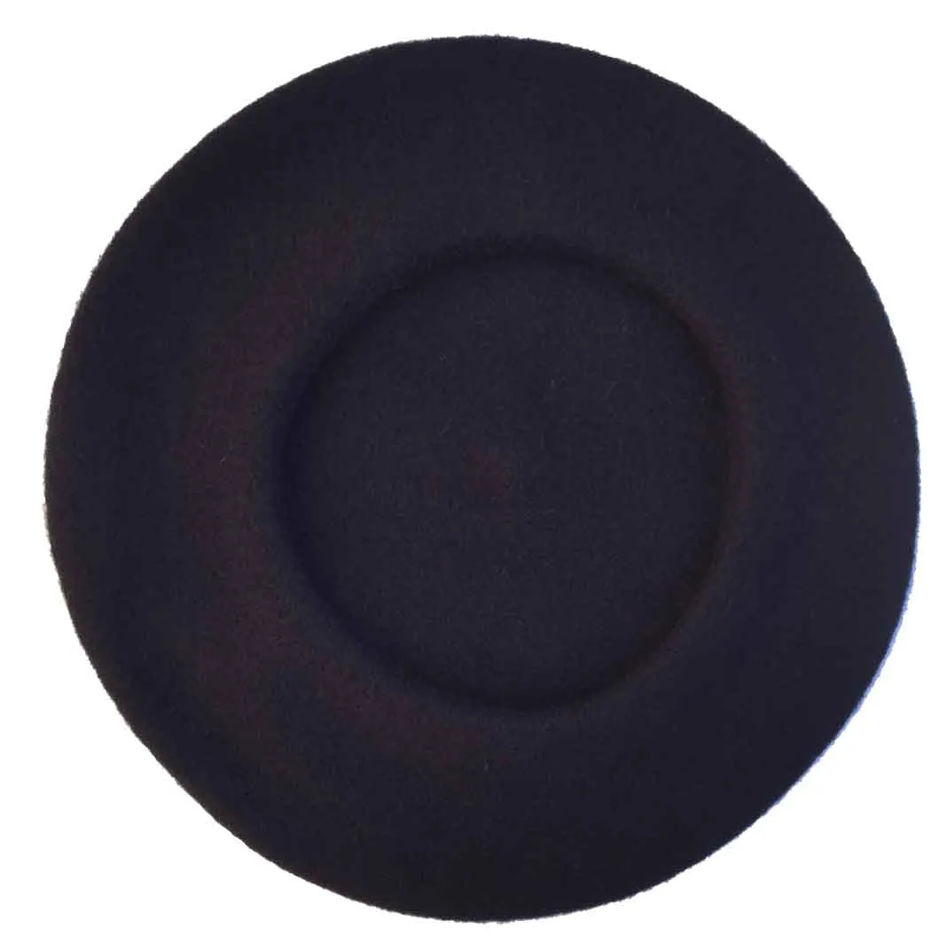 *Traditional 11" French Wool Beret, FQH, Made in Europe
