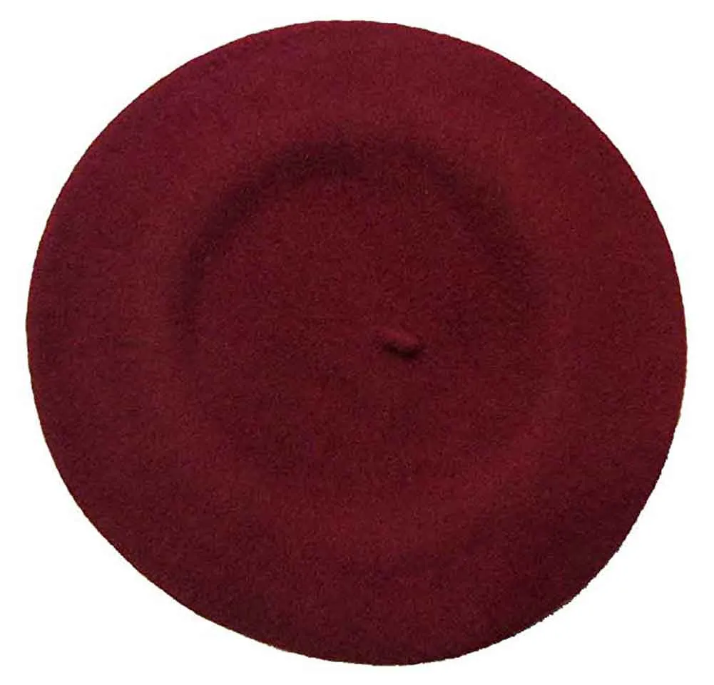 *Traditional 11" French Wool Beret, FQH, Made in Europe