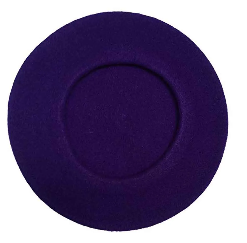 *Traditional 11" French Wool Beret, FQH, Made in Europe