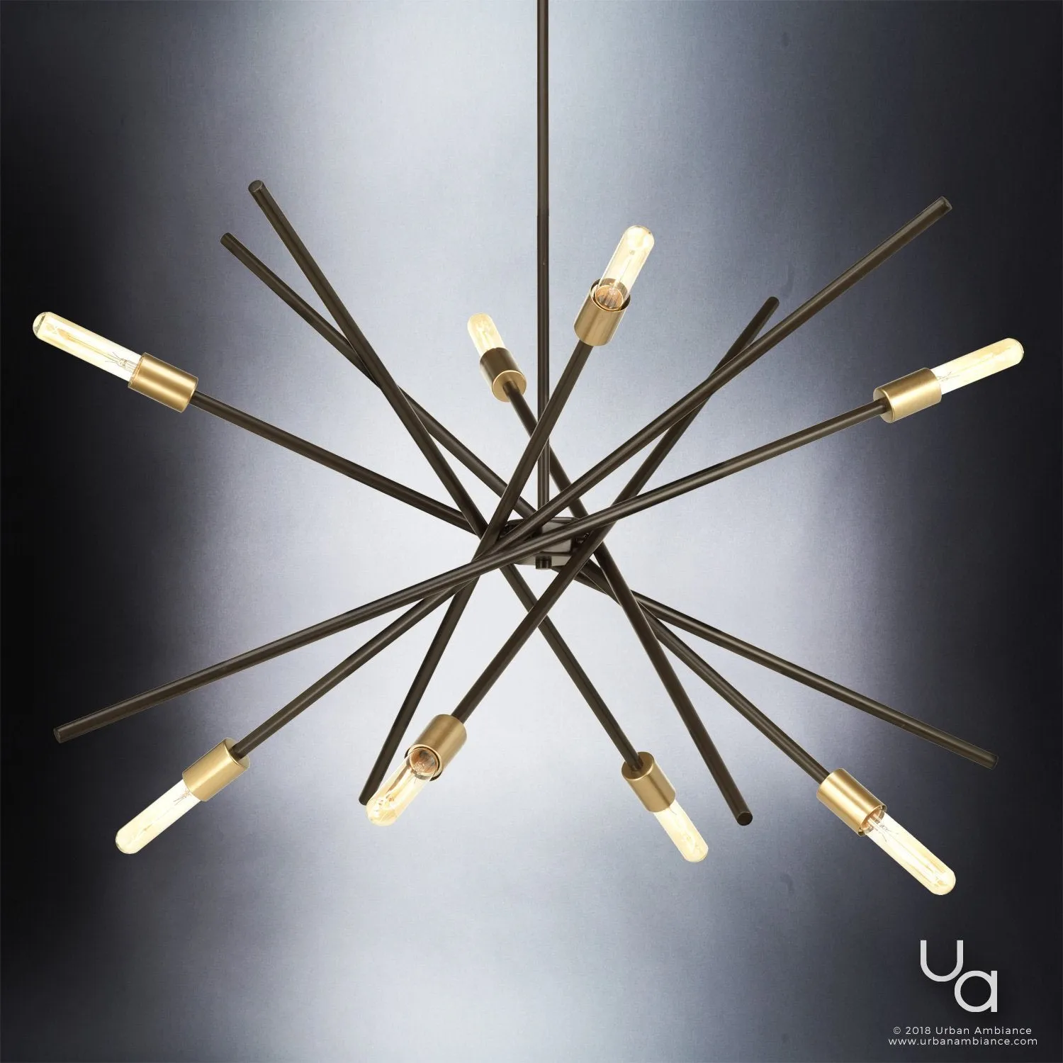 UHP2070 Modern Industrial Chandelier, 19-5/8"H x 42-3/8"W, Olde Bronze Finish, Miami Collection
