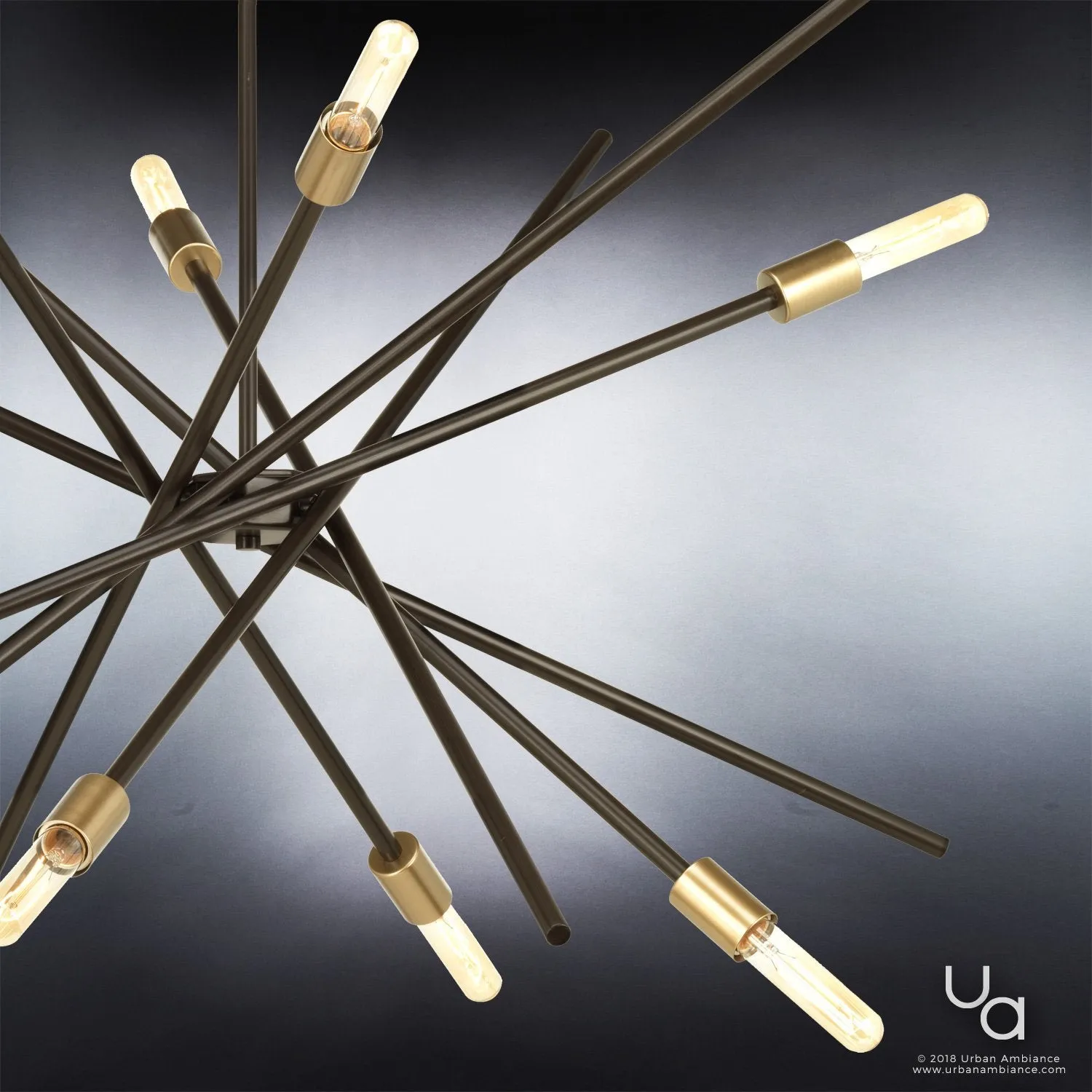 UHP2070 Modern Industrial Chandelier, 19-5/8"H x 42-3/8"W, Olde Bronze Finish, Miami Collection