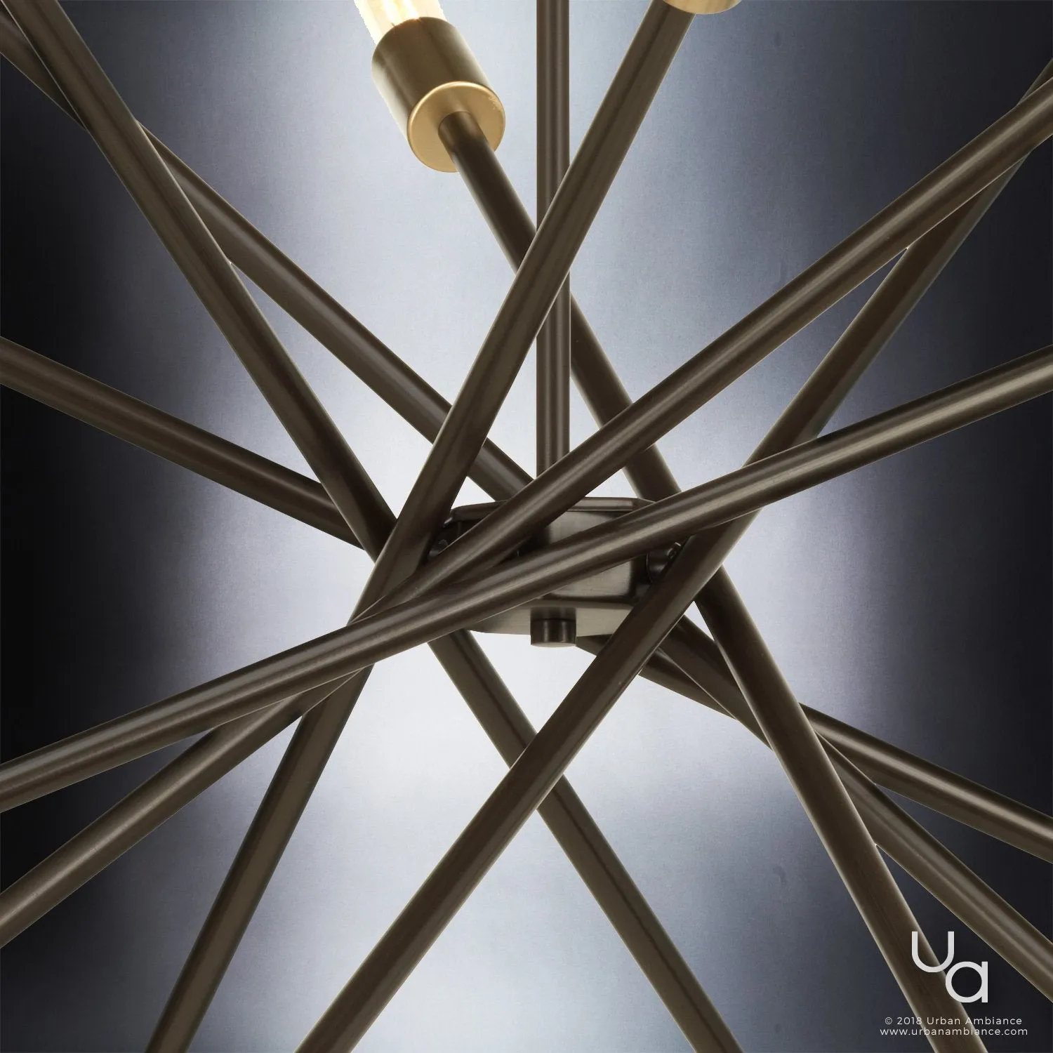 UHP2070 Modern Industrial Chandelier, 19-5/8"H x 42-3/8"W, Olde Bronze Finish, Miami Collection