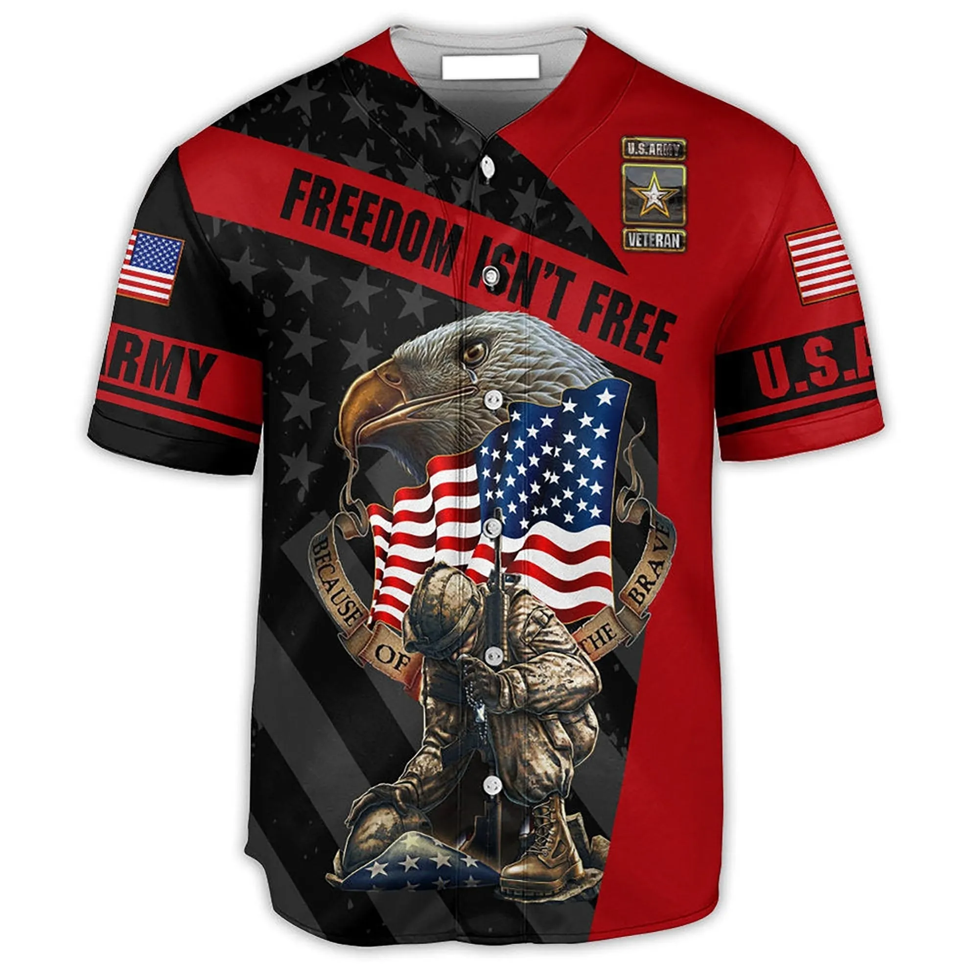 Veteran Freedom Isn't Free Never Forget Memory With Eagle Baseball Jersey
