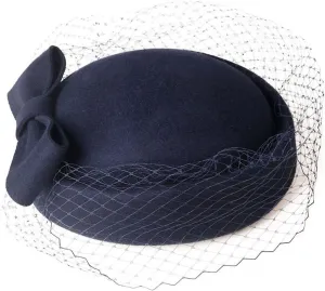 Vintage Royal Wool Felt Hat Fascinator for Elegant Women Wedding Beret Hat Veil Fedora Ladies Church Caps