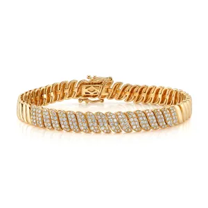 Wavy Pave Diamond Bracelet