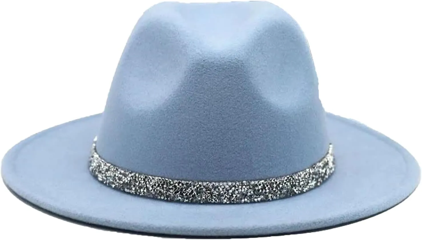 Women Diamond Fedora Unisex Wide Brimmed Jazz Top Hat Classic Elegant Panama Hat Gentleman Hat