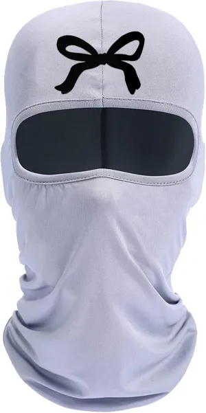 Women's Bow Print Balaclava Ski Mask Stylish Balaclava Face Mask Lightweight Ski Mask and Neck Gaiter for Outdoor Sports